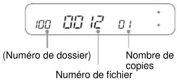 100 00 12 01 (Numéro de dossier) Nombre de copies Numéro de fichier