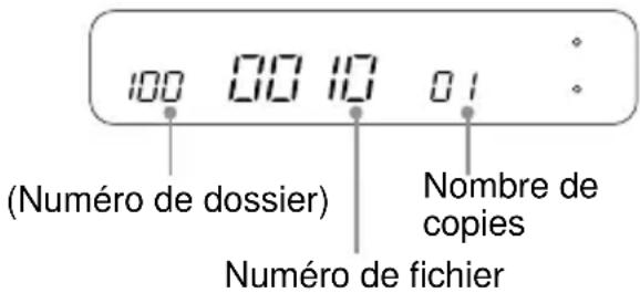100 00 10 01 (Numéro de dossier) Nombre de copies Numéro de fichier