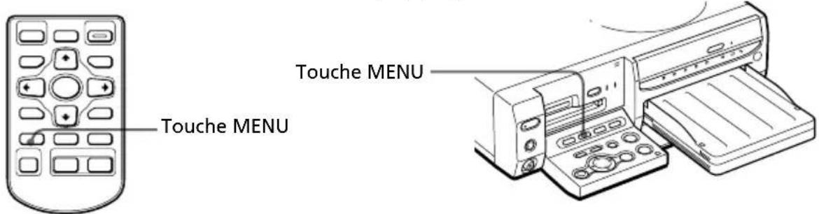 Touche MENU Touche MENU