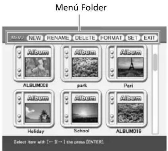 Menü Folder MENU NEW RENAME DELETE FORMAT SET EXIT Album album album album album album album album album album album album album album album album album album album album album album album album album album album album album album album album album album album album album album album album album album album album album album album album album album album bum008 park Pari Heliay School ALBUM019 Select item with [→ I→] the press [ENTER]