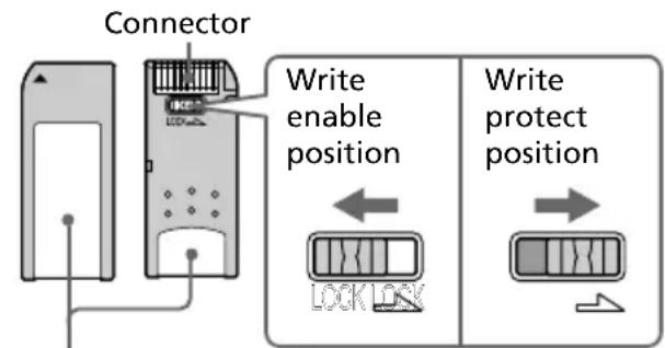 Connector Write enable position Write protect position