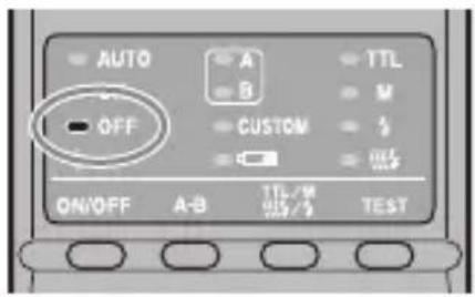 AUTO OFF A B TTL M CUSTOM ON/OFF A-B TTL/M TEST