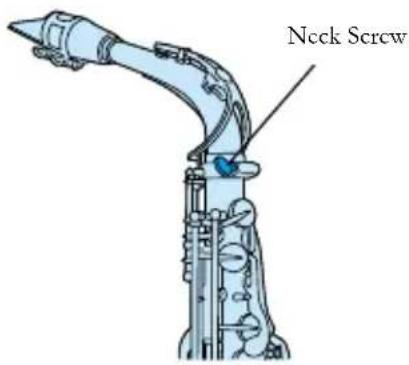 YAMAHA Soprano YSS-875EX - After aligning the neck, tighten the neck screw to secure it. - 1
