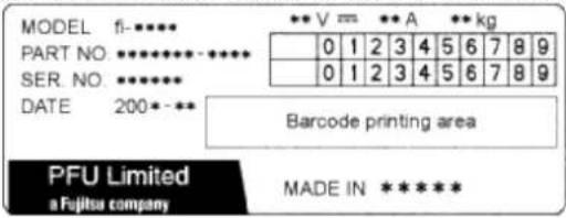 FUJITSU fi-6130 - Positions of Labels on the Scanner - 2