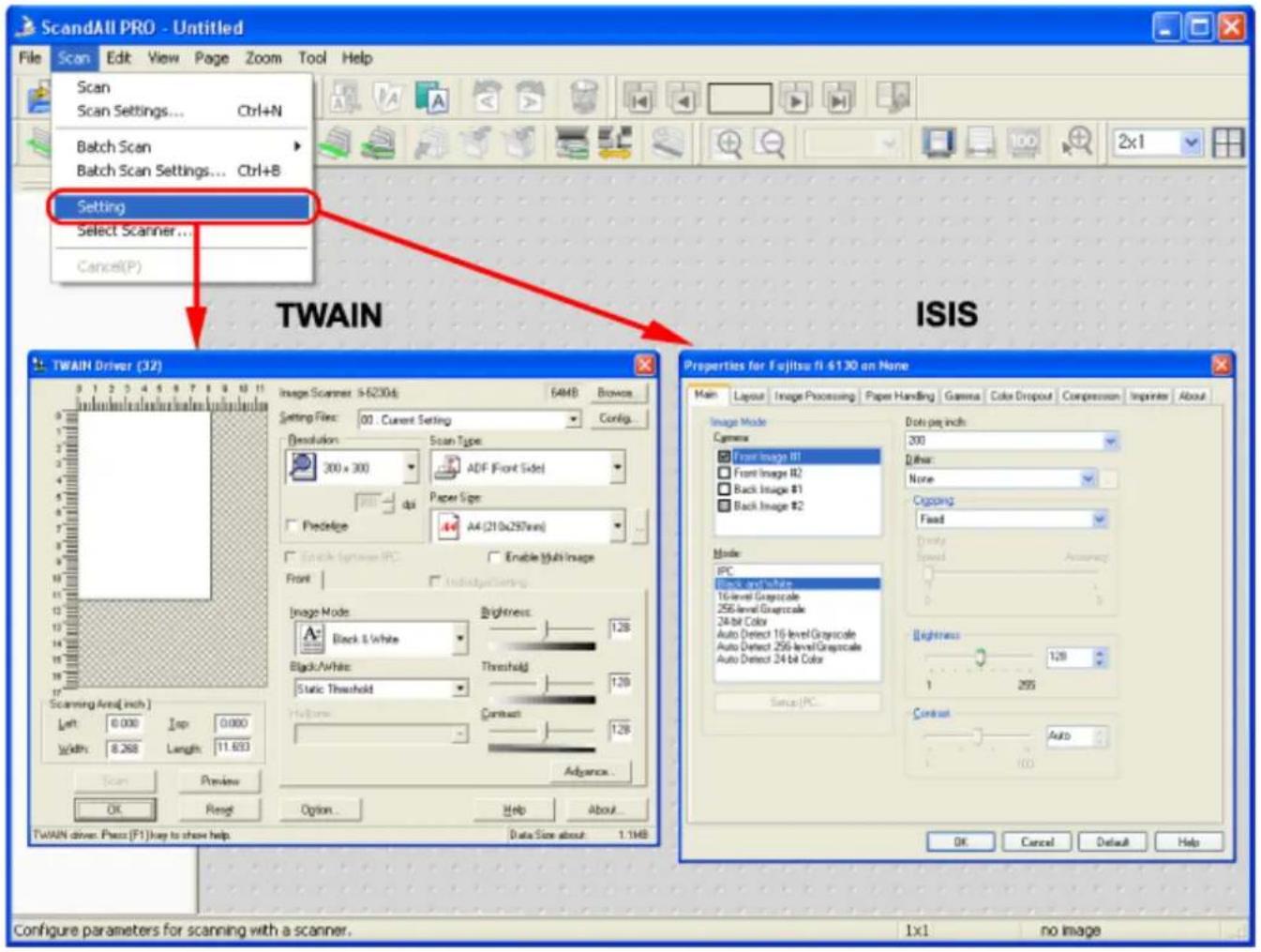FUJITSU fi-6130 - How to Display the Scanner Driver Setup Dialog Box - 1
