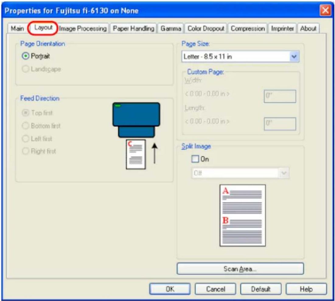 FUJITSU fi-6130 - [Layout] Tab - 1