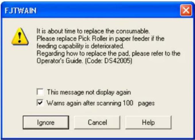 FUJITSU fi-6130 - Consumables Replacement Message - 1