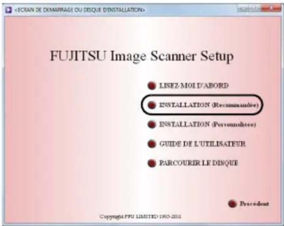 FUJITSU Image Scanner Setup LINEZ-MOI D'ABORD INSTALLATION (Recommunable) INSTALLATION (Personnelsee) GUIDE DE L'UTILISATEUR PARCOURIR LE DISQUE Proceedout Copyright FPU LIMITED 1905-2011