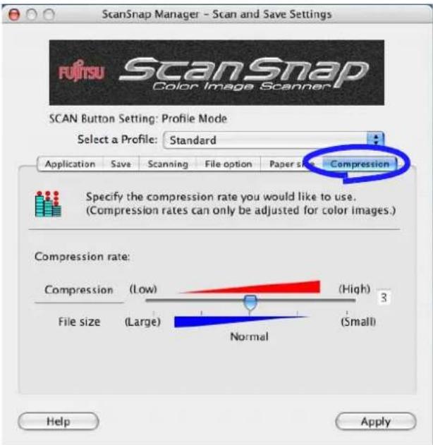 FUJITSU ScanSnap S300M - [Compression] tab - 1