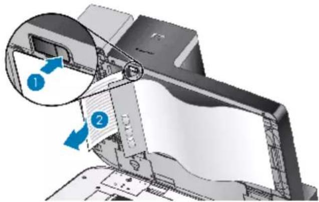 HP Scanjet Flow N9120 fn2 - Suppression d'un bourrage papier dans le bac d'alimentation automatique - 5