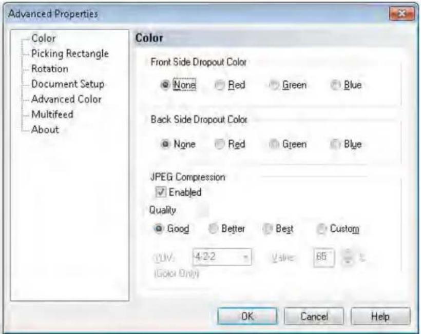 KODAK Ngenuity 9125 - Advanced Properties dialog box - 2