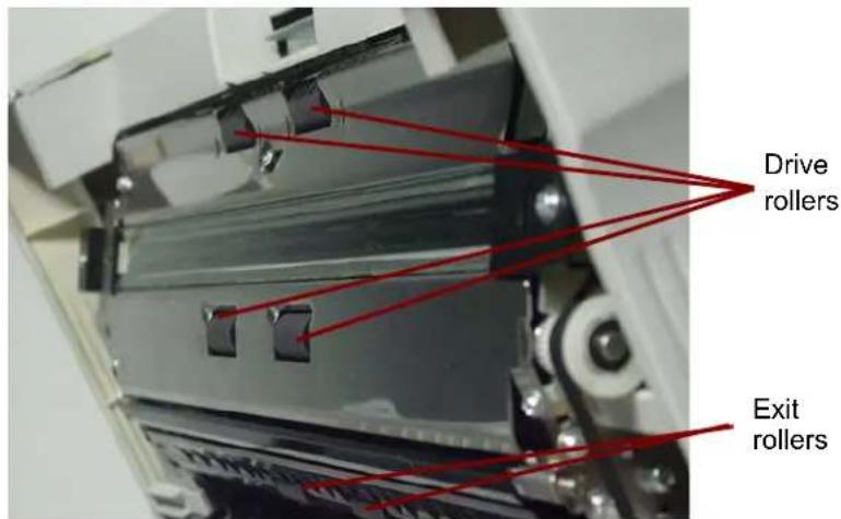 KODAK Truper 3210 - Cleaning the drive rollers, free rollers and exit rollers in the exit door - 2