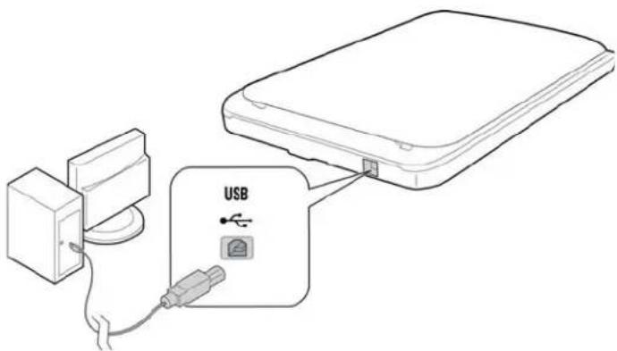 XEROX 7600i - Connexion du câble USB et mise sous tension - 1