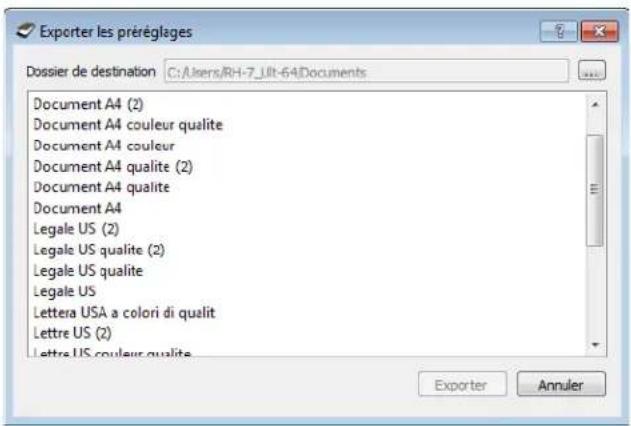XEROX 7600i - Exporter les préréglages - 2
