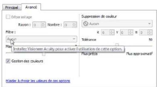XEROX 7600i - Options désactivées dans cette section - 2