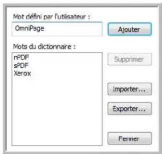 XEROX 7600i - Pour modifier un dictionnaire de l'utilisateur : - 1