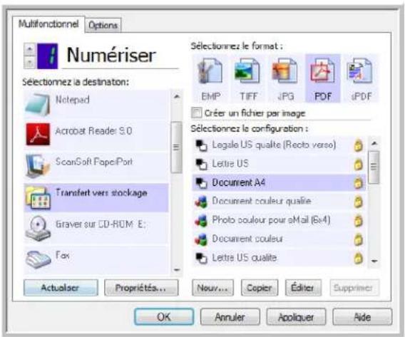 XEROX DocuMate 4799 - Définition de dossier et d'options à partir de One Touch - 1
