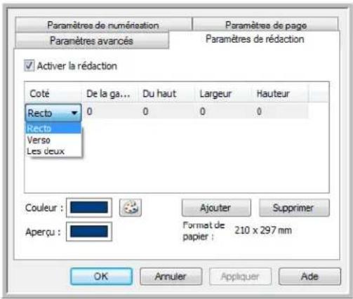 XEROX DocuMate 4799 - Onglet Paramètres de rédaction - 2