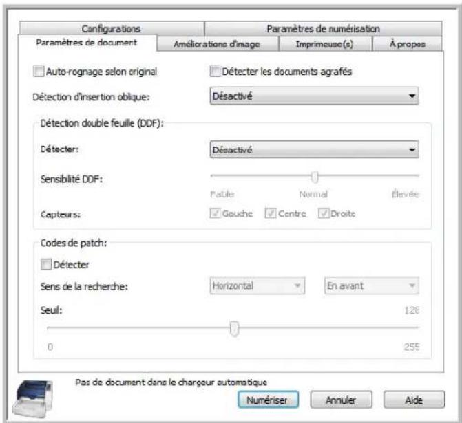 XEROX DocuMate 4799 - Onglet Paramètres de document - 1