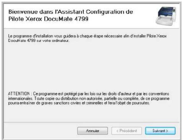 XEROX DocuMate 4799 - Installation du pilote du scanneur - 1