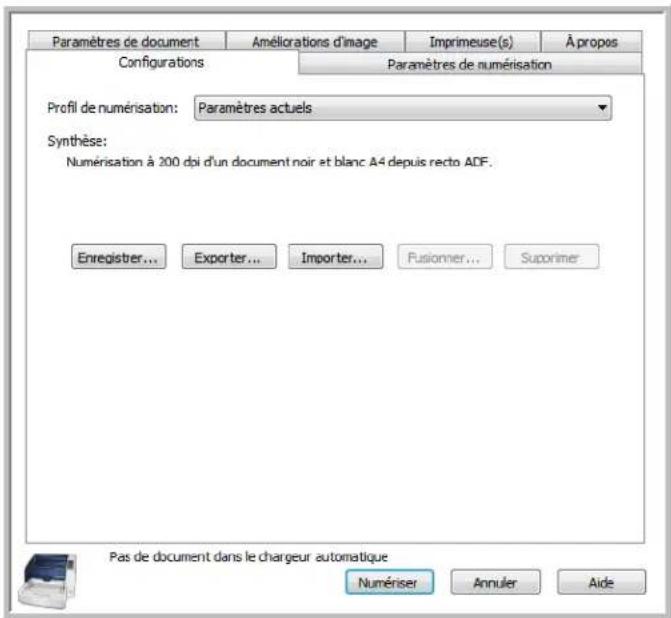 XEROX DocuMate 4799 - Onglet Configurations - 1