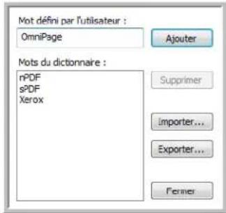 XEROX DocuMate 4799 - Pour modifier un dictionnaire de l'utilisateur : - 3