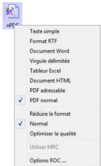 XEROX DocuMate 4799 - Pour sélectionner un type de fichier pour le format texte : - 2