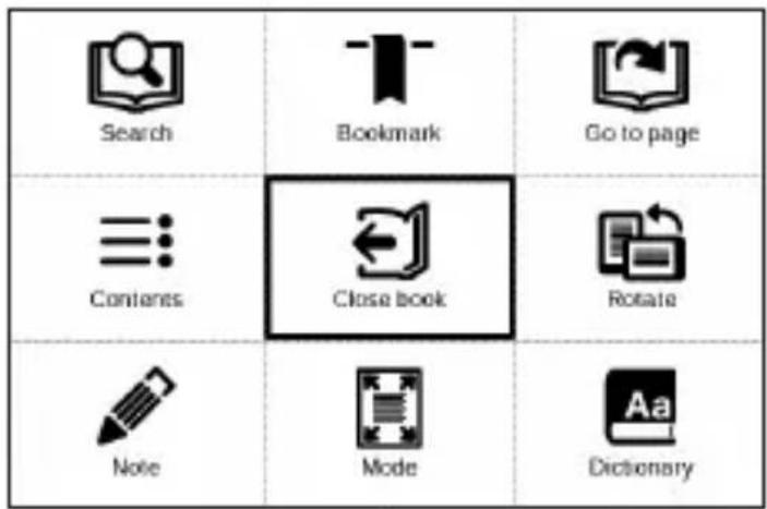 Search Bookmark Go to page Contents Close book Rotate Note Mode Dictionary