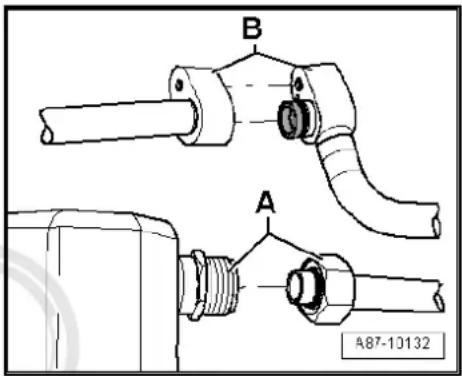 AUDI 80 (1992) - Adapters for connecting flushing circuits - 1