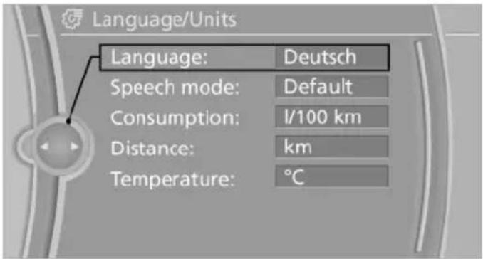 BMW 550i (2011) - Setting the language - 1