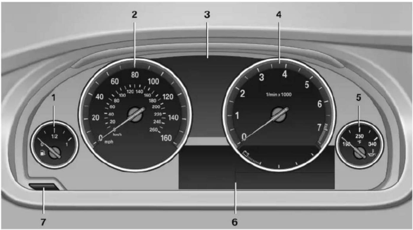 BMW 550i (2011) - Instrument cluster - 1