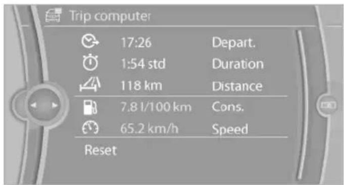 BMW 550i (2011) - Resetting the trip computer - 1