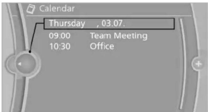 BMW 550i xDrive (2011) - Selecting the calendar day - 1