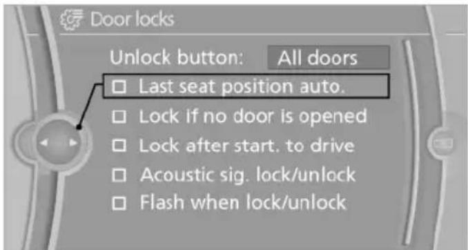 BMW 550i xDrive (2011) - Activating the setting - 1
