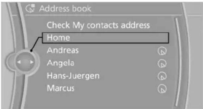 BMW 550i xDrive (2011) - Using the home address as the destination - 1