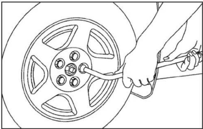 CHEVROLET Cobalt (2009) - Front Flat Tire Changing Procedure: - 1