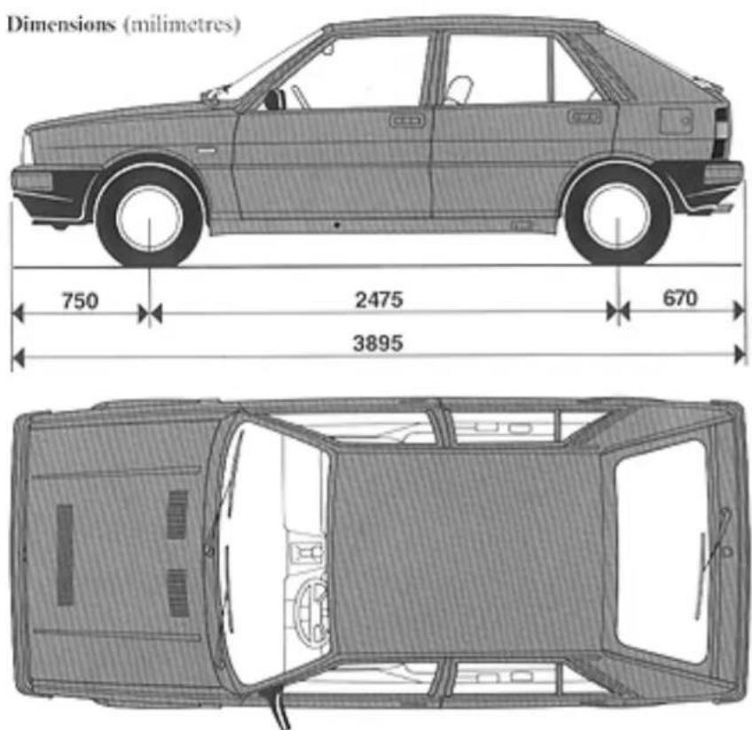 LANCIA Delta (1994) - DIMENSIONS - 1