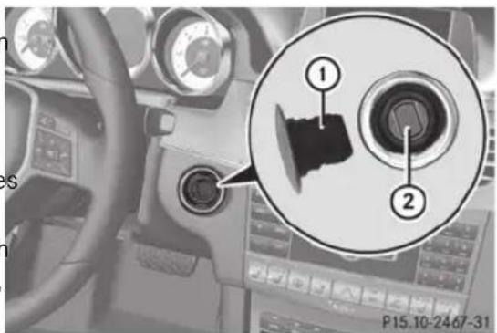 Mercedes-Benz E-Class (2014) - Positions de la clé avec la fonction KEYLESS-GO - 1