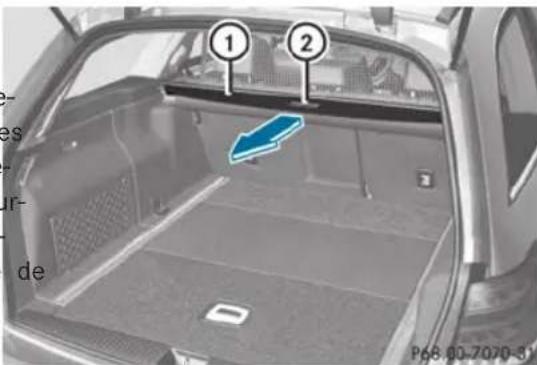 Mercedes-Benz E-Class (2014) - Déroulement et enroulement du couvre-bagages - 1