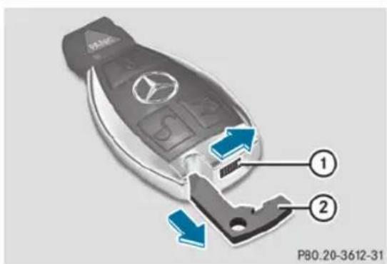 Mercedes-Benz E-Class (2014) - Retrait de la clé de secours - 1