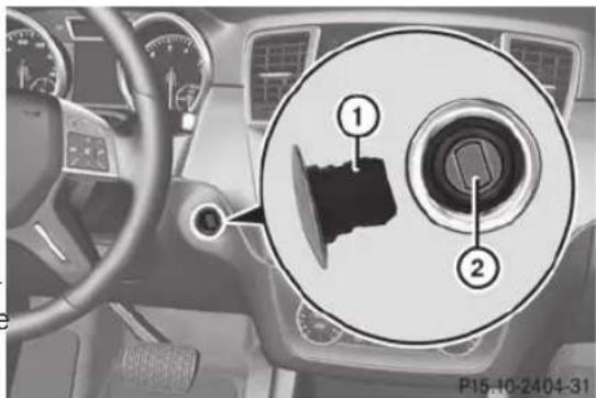 Mercedes-Benz M-Class (2014) - Positions de la clé avec la fonction KEYLESS-GO - 1