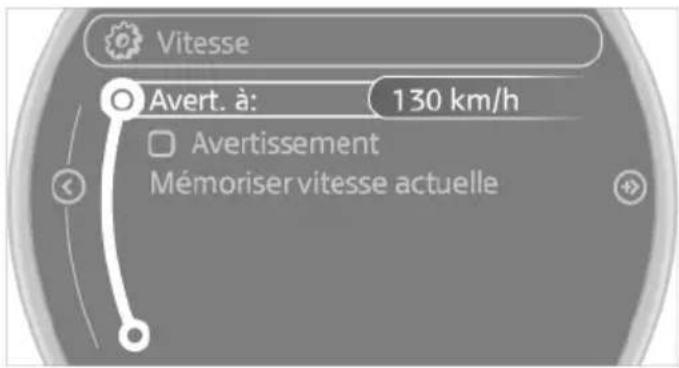 MINI Roadster (2014) - Affichage, réglage ou modification de la limite - 1