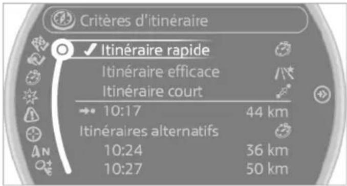 MINI Roadster (2014) - Modification des critères de l'itinéraire - 1