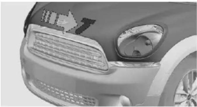 MINI Paceman (2014) - Déverrouillage et ouverture du capot moteur - 2