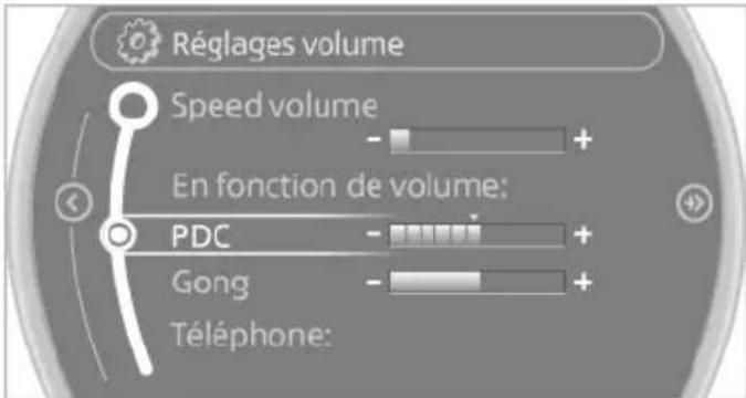 MINI Paceman (2014) - Réglage des volumes sonores - 1