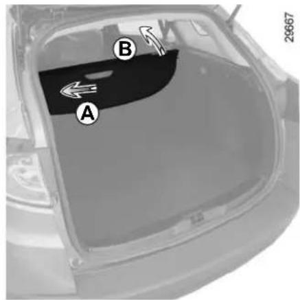 RENAULT Megane (2012) - To remove the flexible section of the luggage cover - 1