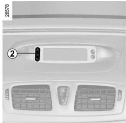 RENAULT Megane (2012) - Deactivating the front passenger airbags (on equipped vehicles) - 1