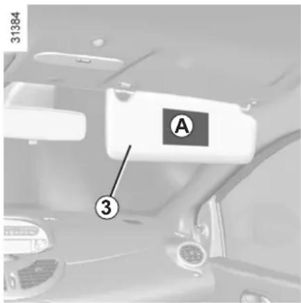 RENAULT Twingo (2012) - SÉCURITÉ ENFANTS : désactivation, activation airbag passager avant (2/3) - 1