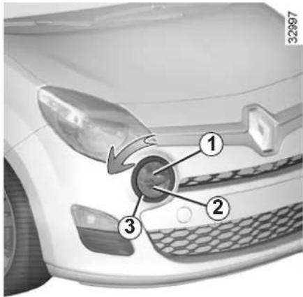 RENAULT Twingo (2012) - FEUX DE BROUILLARD, FEUX DE POSITION AVANT : remplacement des lampes - 1