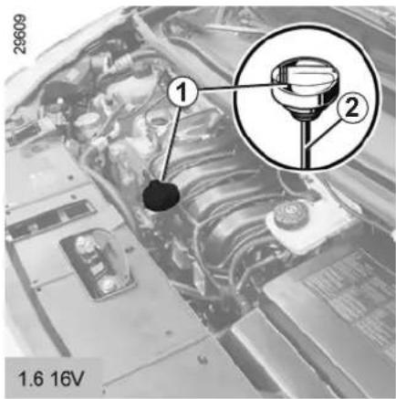 RENAULT Scenic (2011) - ENGINE OIL LEVEL: topping up, filling (1/3) - 1